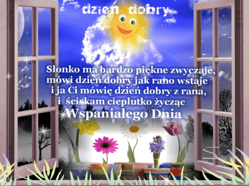 Dzień dobry słoneczko życzy wspaniałego dnia